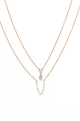Diamond Pendant Layered Necklace - 14k Rose Gold - 0.25ctw