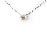 Diamond Solitaire Necklace - 14k White Gold - 0.15ctw