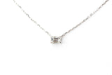 Diamond Solitaire Necklace - 14k White Gold - 0.15ctw
