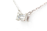 Diamond Solitaire Necklace - 14k White Gold - 0.15ctw