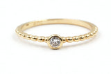 Diamond Solitaire Stackable Ring - 14k Yellow Gold - 0.10ctw