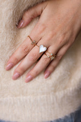 Diamond Solitaire Stackable Ring - 14k Yellow Gold - 0.10ctw