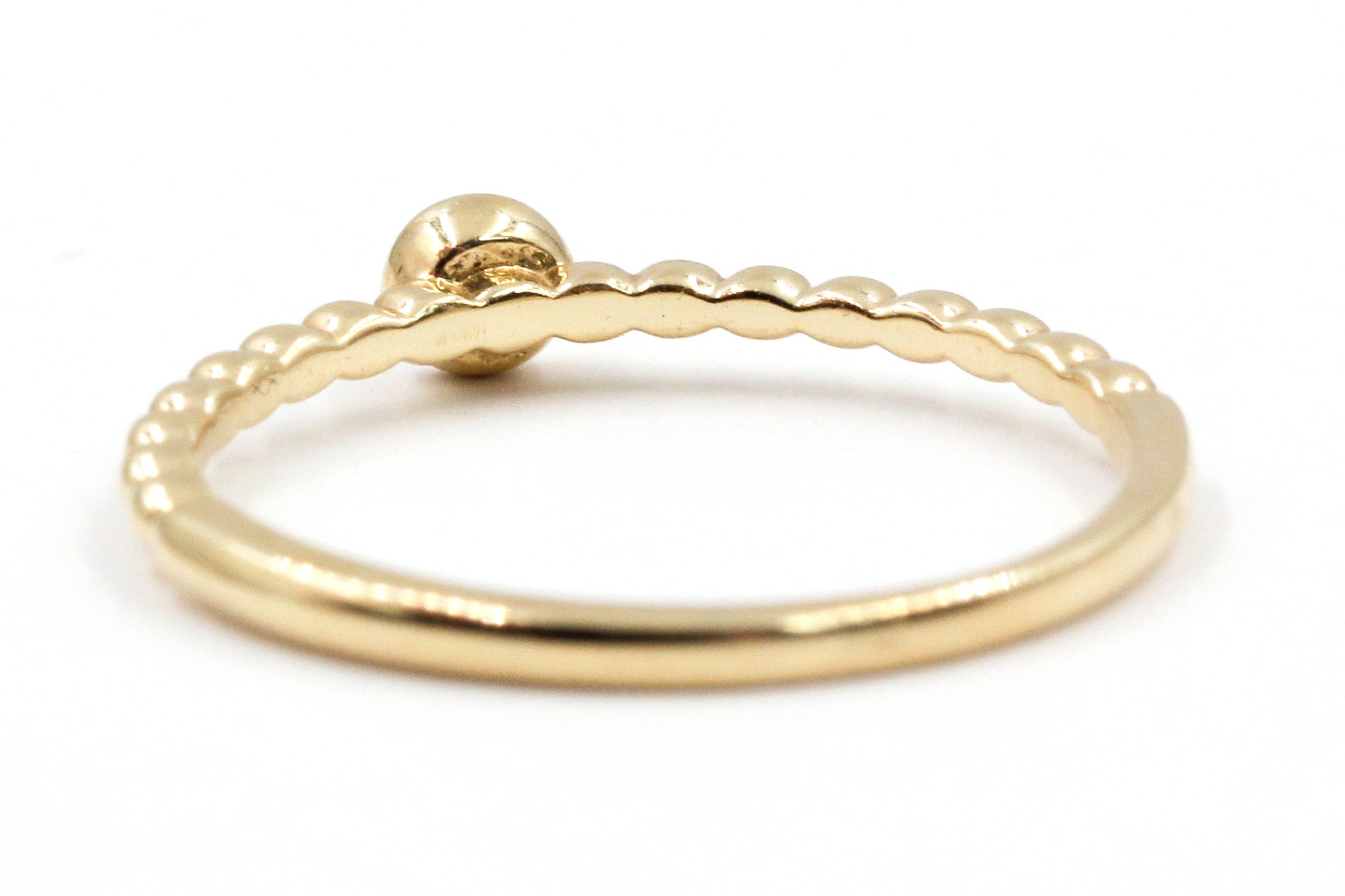 Diamond Solitaire Stackable Ring - 14k Yellow Gold - 0.10ctw