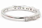 Diamond Stackable Band Ring - 14k White Gold - 0.16ctw