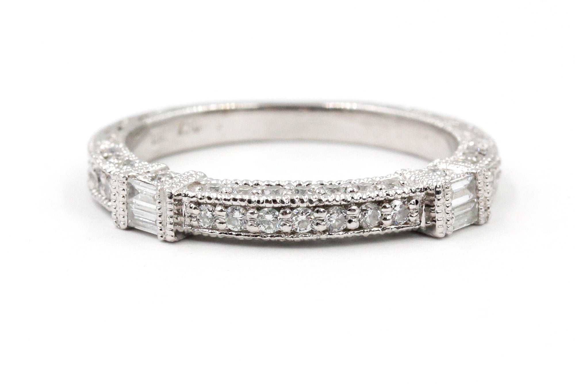 Diamond Stackable Band Ring - 18k White Gold - 0.44ctw