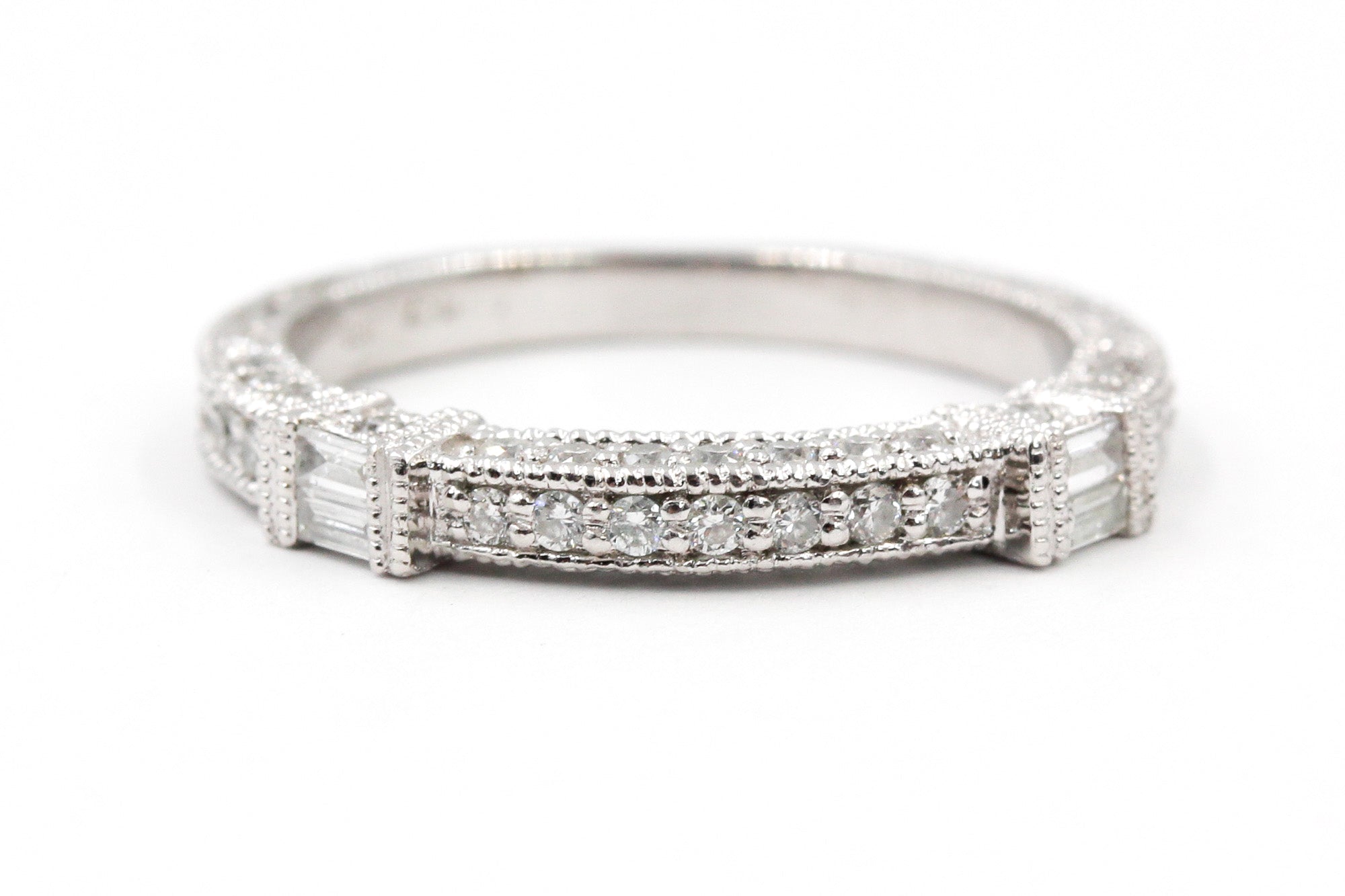 Diamond Stackable Band Ring - 18k White Gold - 0.44ctw