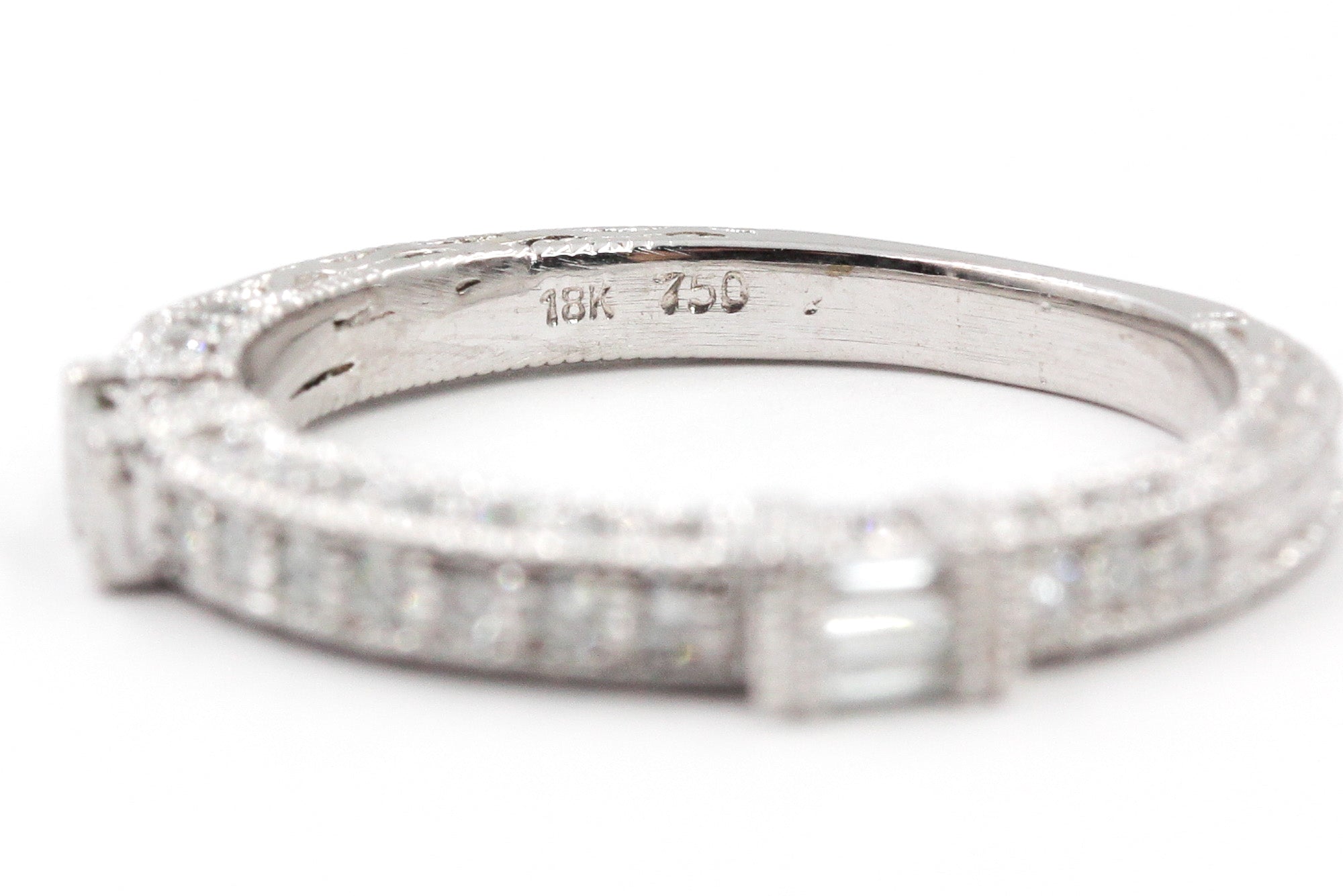 Diamond Stackable Band Ring - 18k White Gold - 0.44ctw