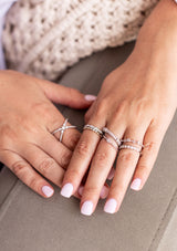 Diamond Stackable Band Ring - 18k White Gold - 0.44ctw
