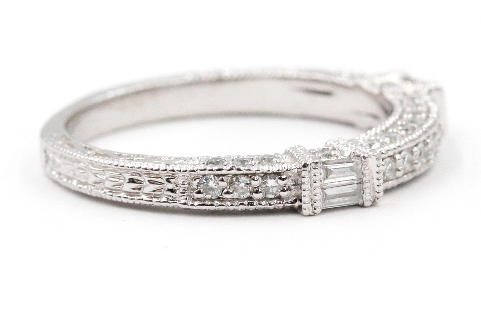 Diamond Stackable Band Ring - 18k White Gold - 0.44ctw