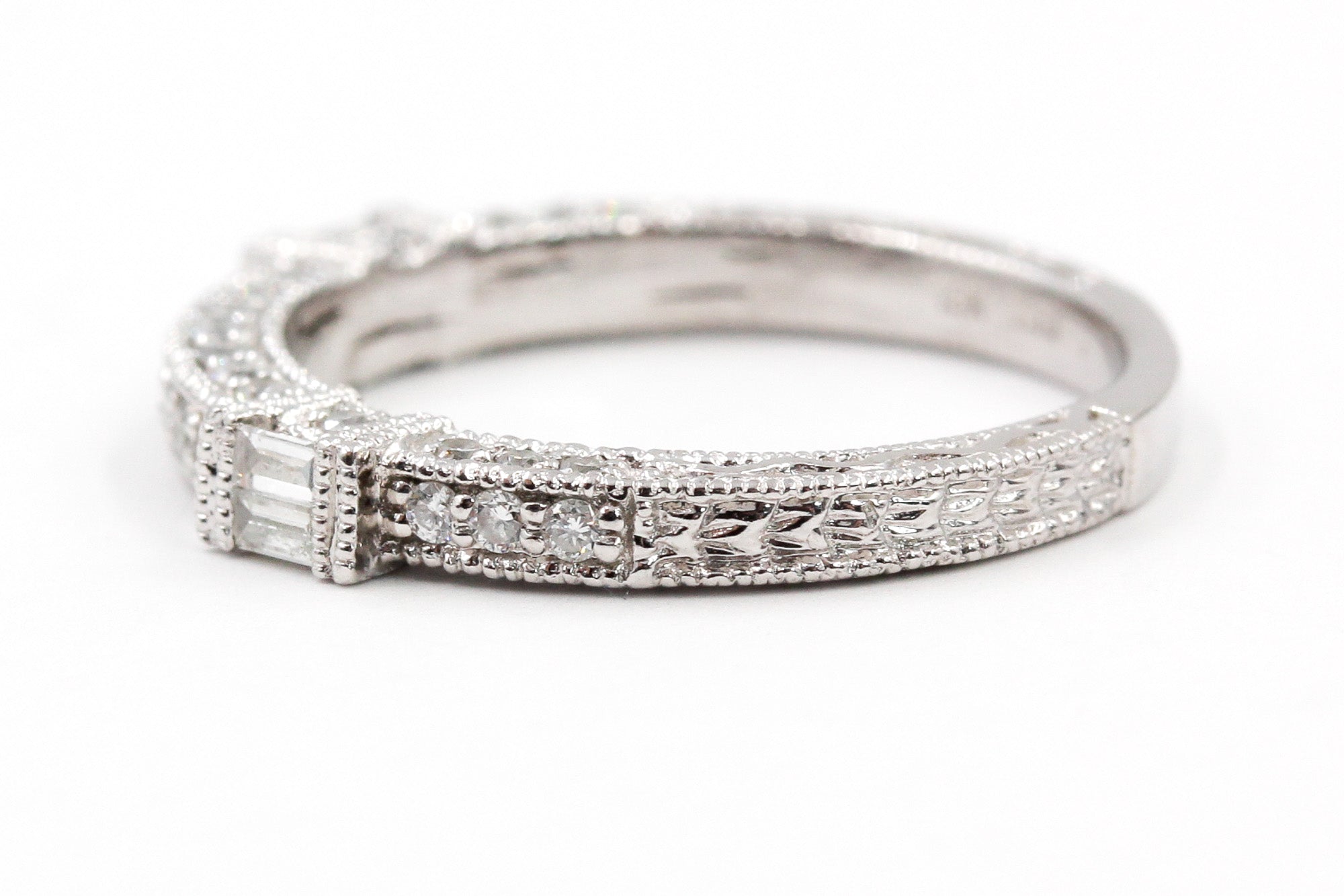 Diamond Stackable Band Ring - 18k White Gold - 0.44ctw