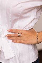 Diamond Stacked Fashion Ring - 14k White Gold - 0.63ctw