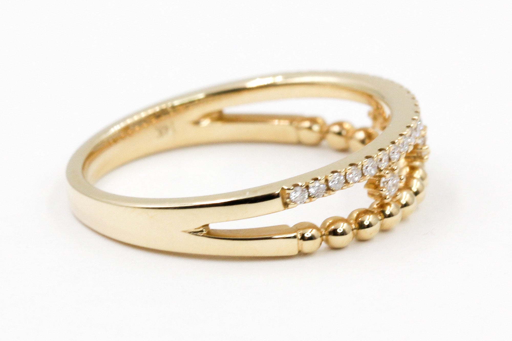 Diamond Stacked Ring - 14k Yellow Gold - 0.16ctw