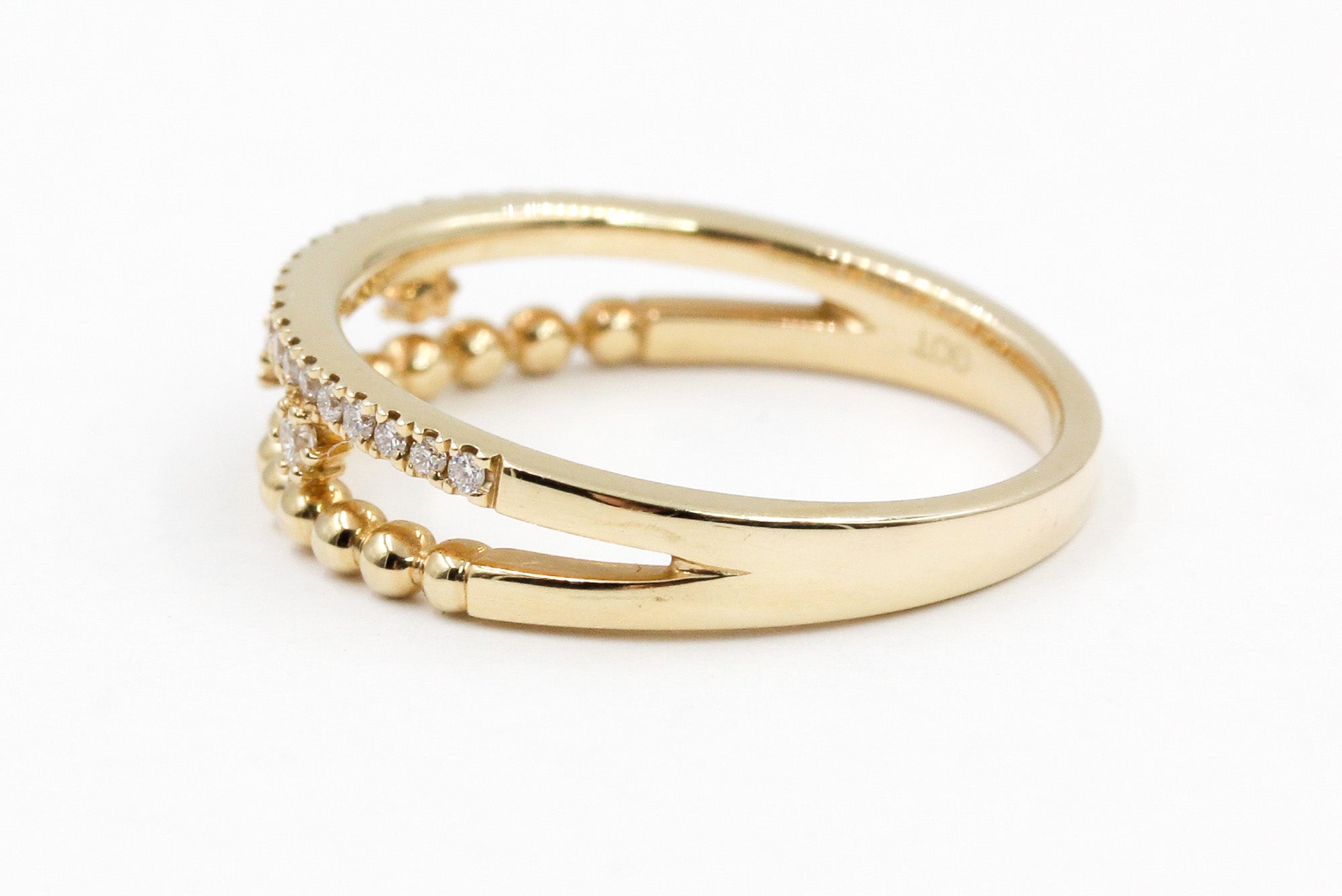 Diamond Stacked Ring - 14k Yellow Gold - 0.16ctw