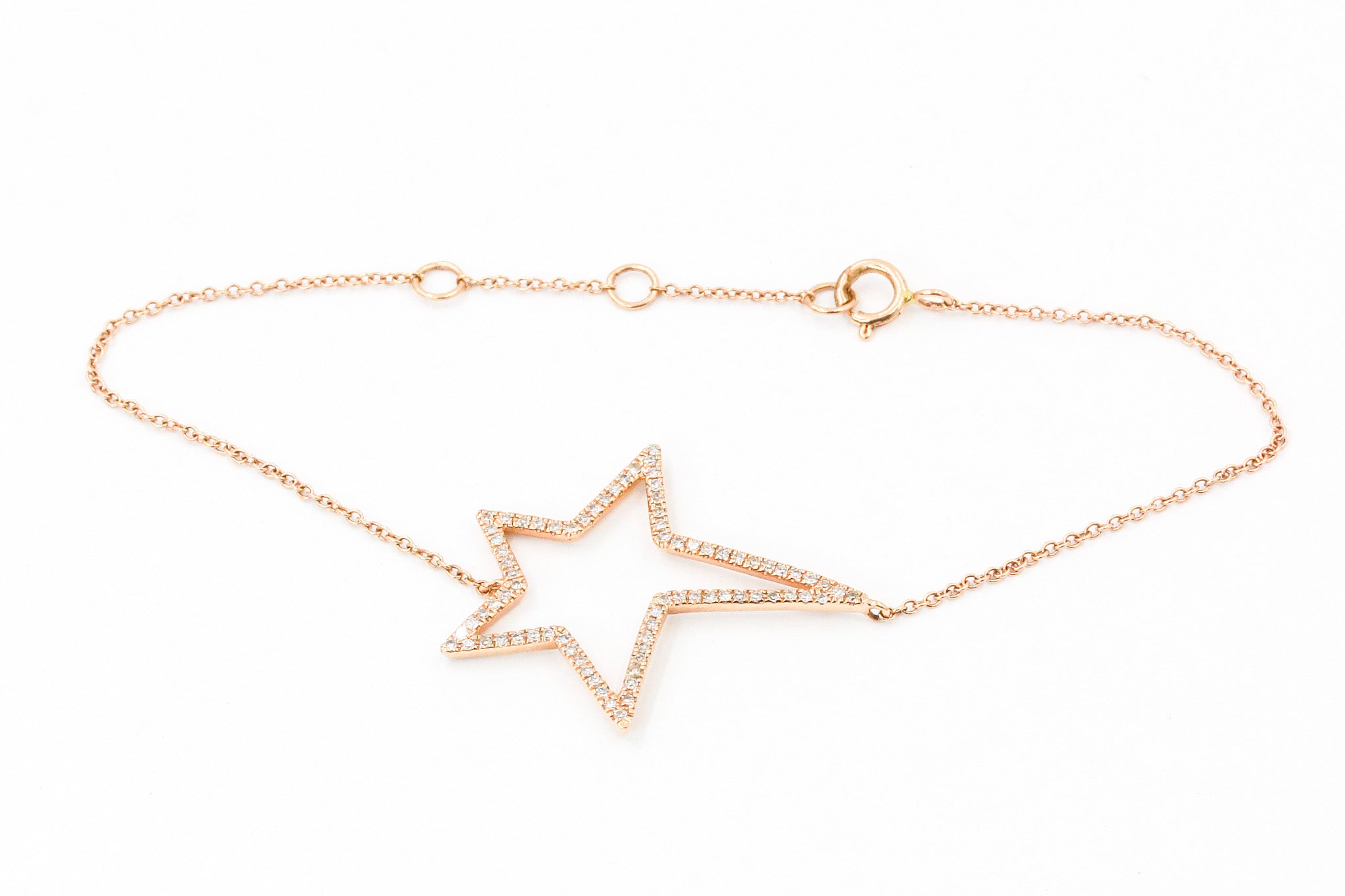 Diamond Star Bracelet - 14k Rose Gold - 0.20ctw