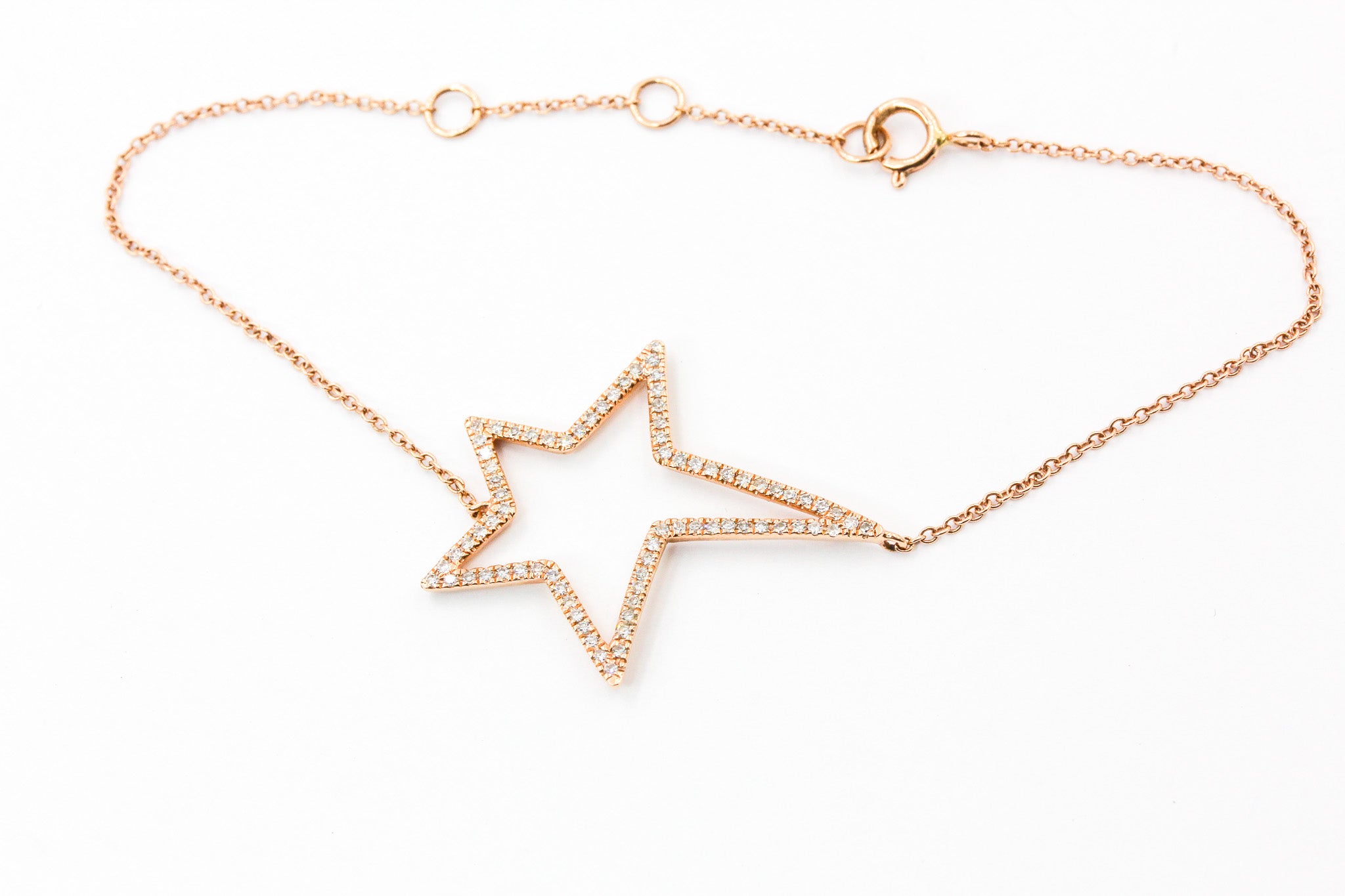 Diamond Star Bracelet - 14k Rose Gold - 0.20ctw