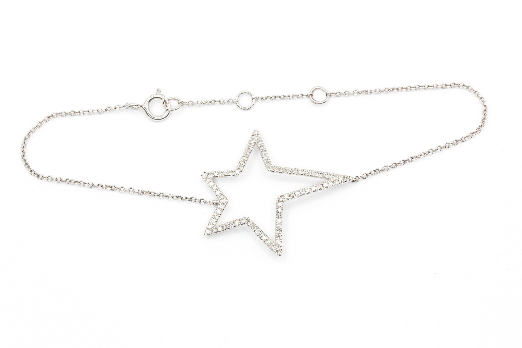 Diamond Star Bracelet - 14k White Gold - 0.20ctw