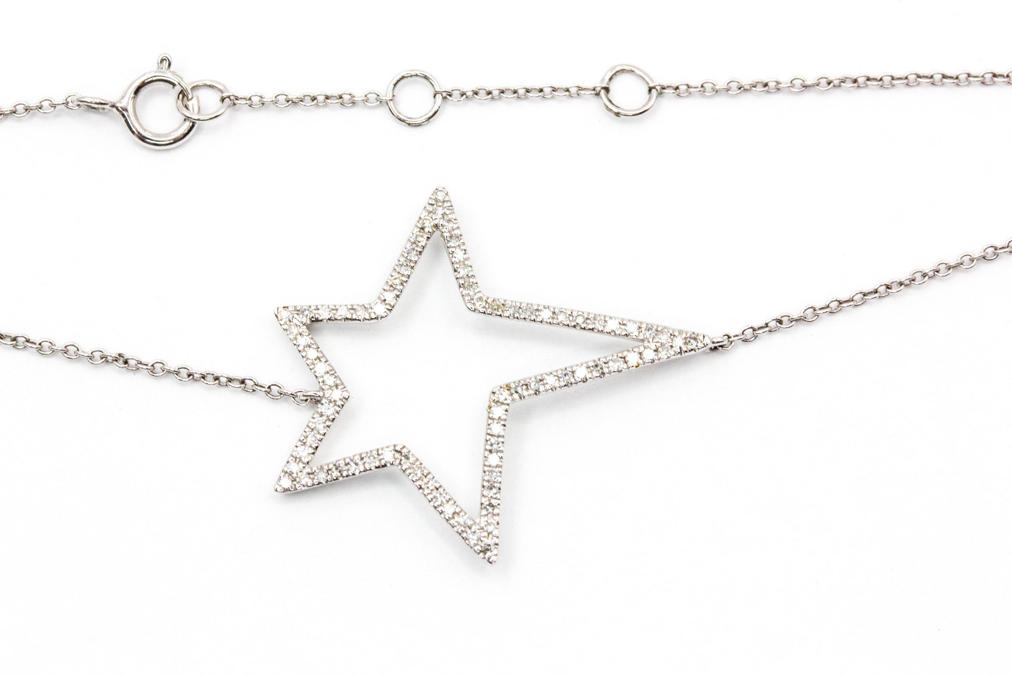 Diamond Star Bracelet - 14k White Gold - 0.20ctw