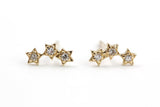 Diamond Star Cluster Stud Earrings - 14k Gold - 0.06ctw