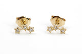 Diamond Star Cluster Stud Earrings - 14k Gold - 0.06ctw