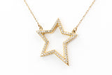 Diamond Star Necklace - 10k Yellow Gold - 0.25ctw