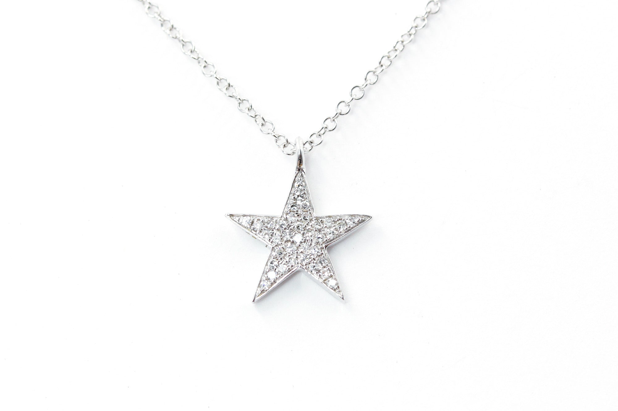 Diamond Star Necklace - 14k White Gold - 0.10ctw