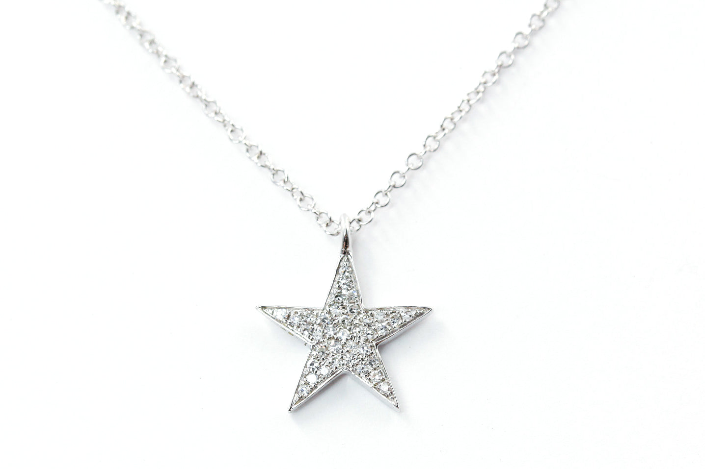Diamond Star Necklace - 14k White Gold - 0.10ctw