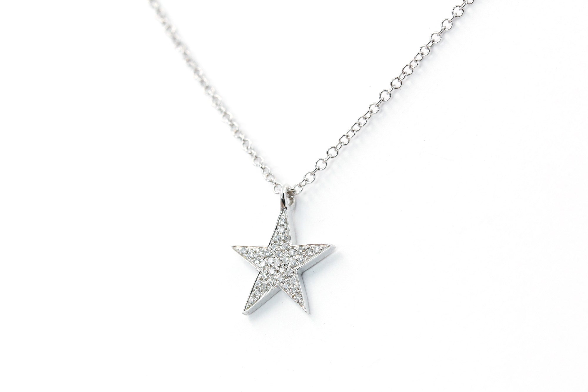 Diamond Star Necklace - 14k White Gold - 0.10ctw