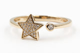 Diamond Star Ring - 10k Yellow Gold - 0.08ctw
