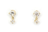 Diamond Stud Drop Earrings - 14k Gold - 0.30ctw