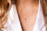 Diamond Teardrop Necklace - 10k Yellow Gold - 0.10ctw