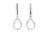 Diamond Teardrop Earrings - 14k White Gold - 0.24ctw