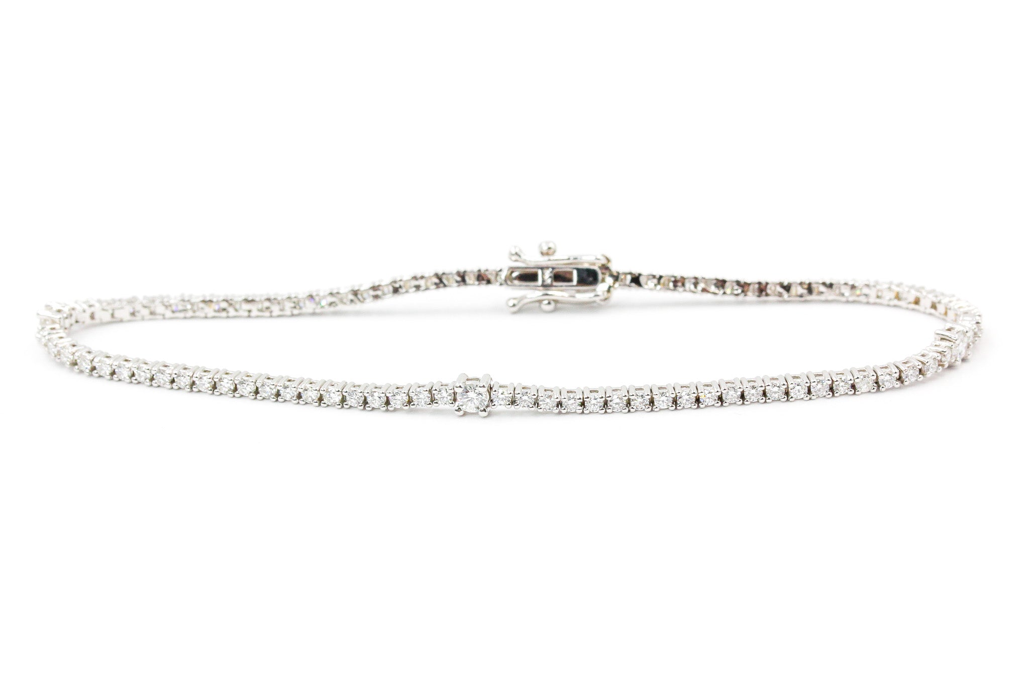 Diamond Tennis Bracelet - 14k White Gold - 1.50ctw