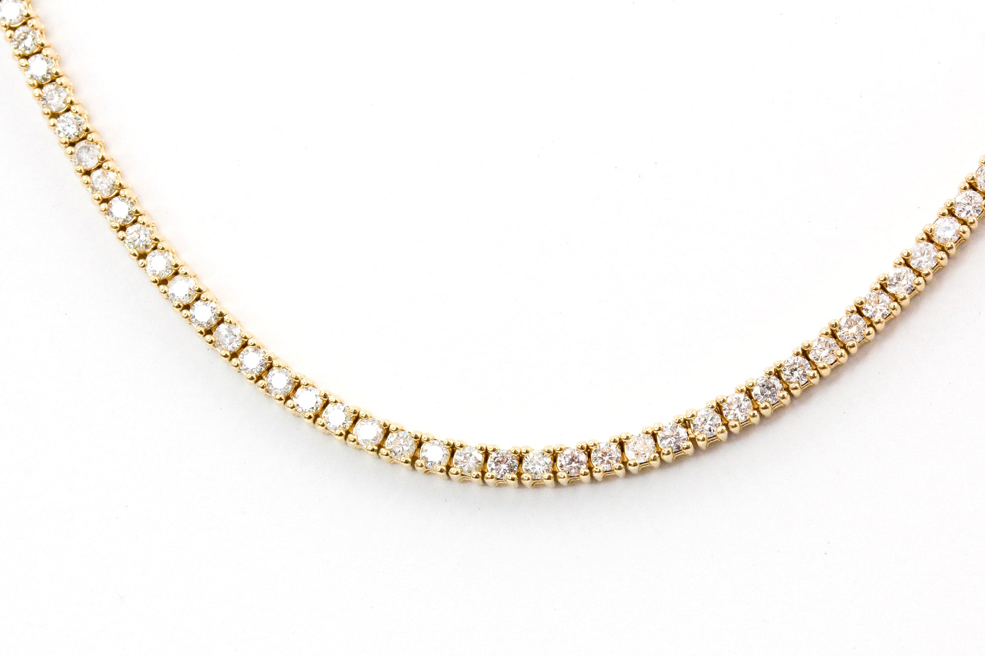 Diamond Tennis Necklace - 14k Yellow Gold - 3.50ctw