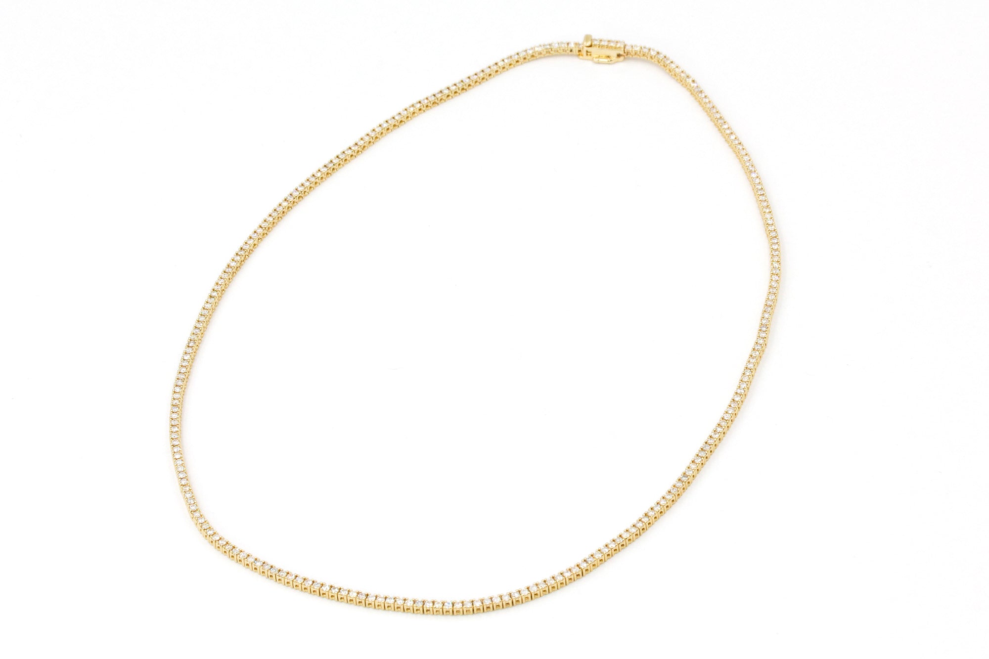 Diamond Tennis Necklace - 14k Yellow Gold - 3.50ctw