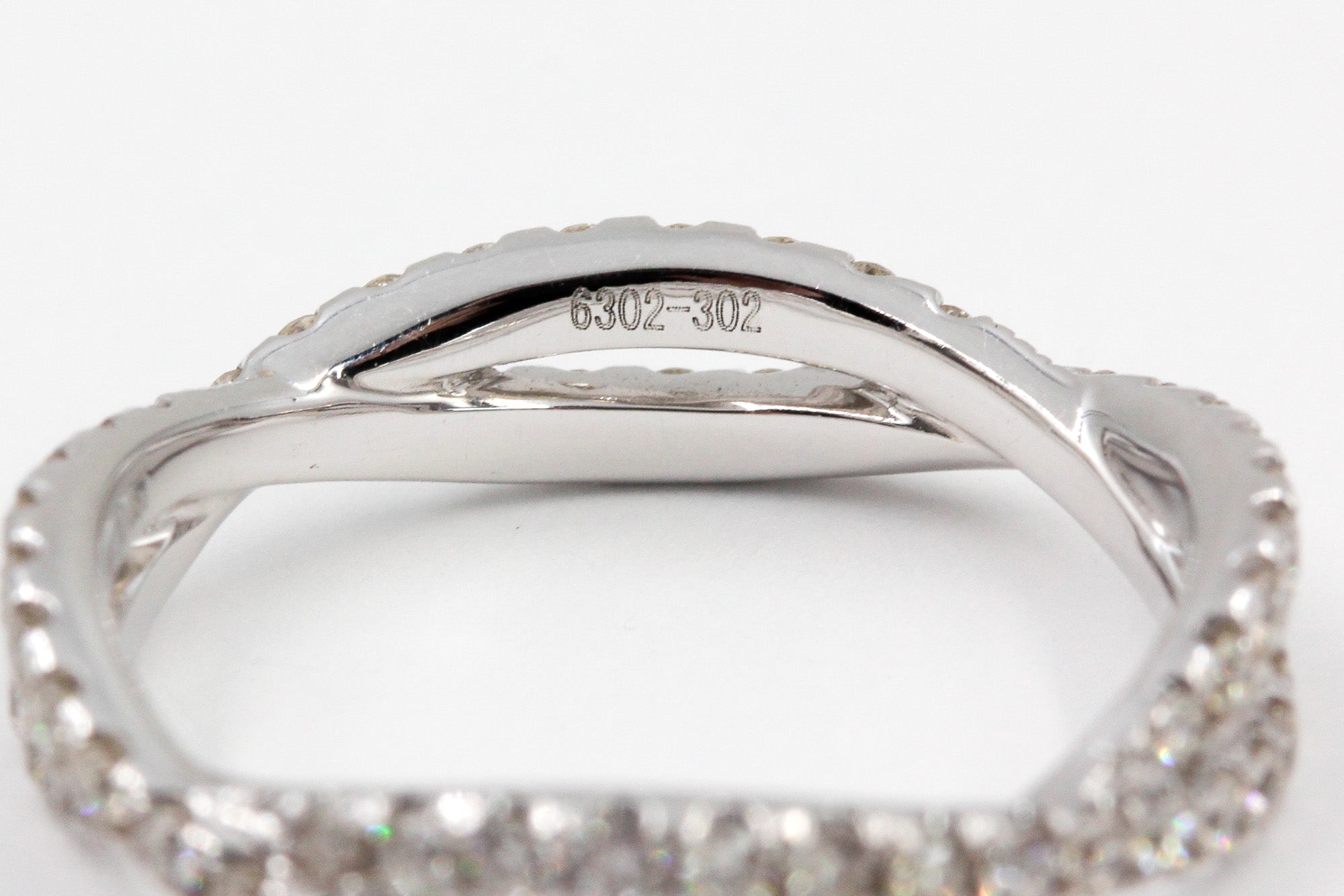 Diamond Twisted Eternity Band Ring - 14k White Gold - 0.99ctw