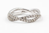 Diamond Twisted Eternity Band Ring - 14k White Gold - 0.99ctw
