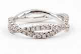 Diamond Twisted Eternity Band Ring - 14k White Gold - 0.99ctw