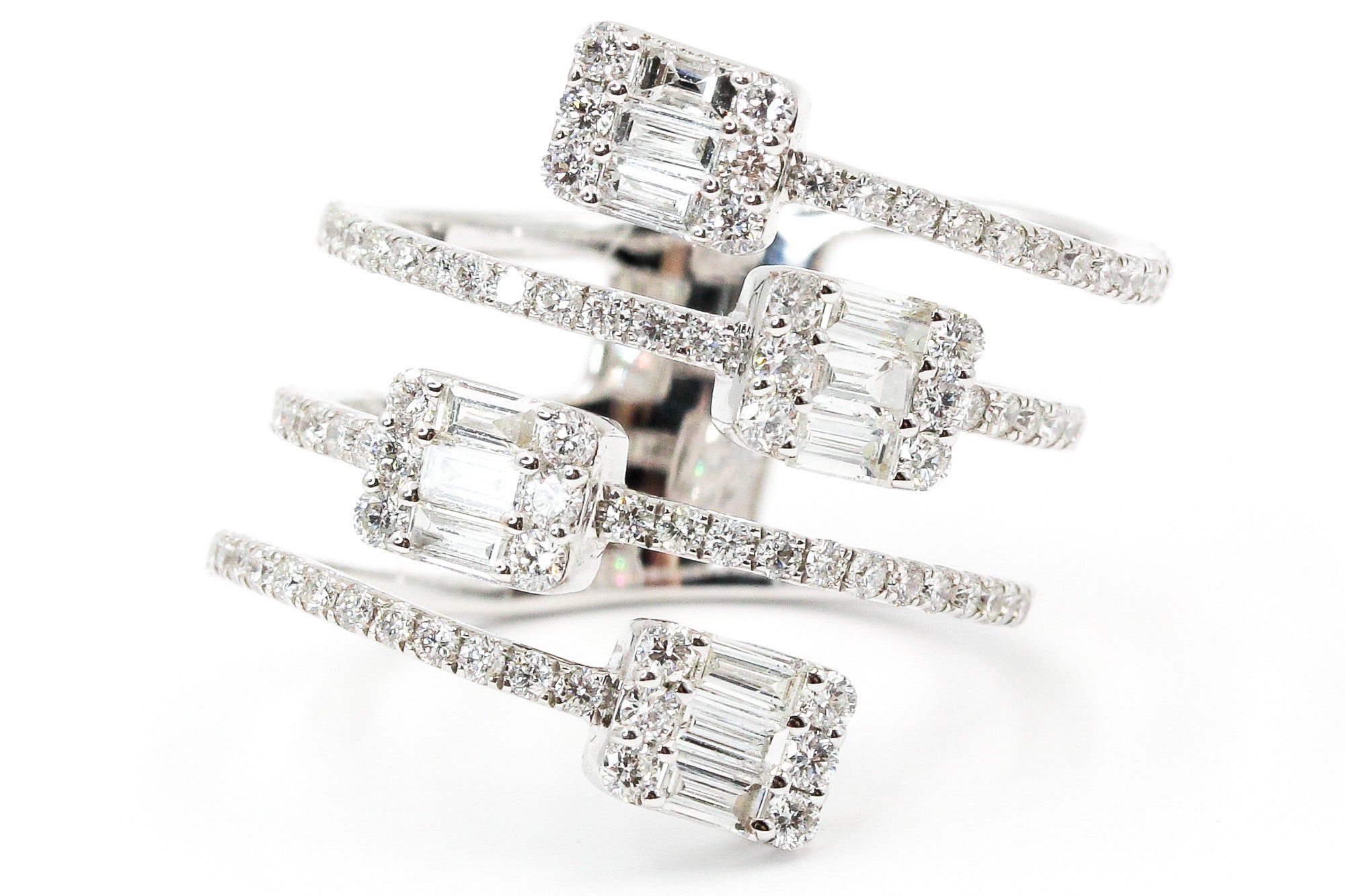 Diamond Wrap Ring - 18k White Gold - 1.37ctw