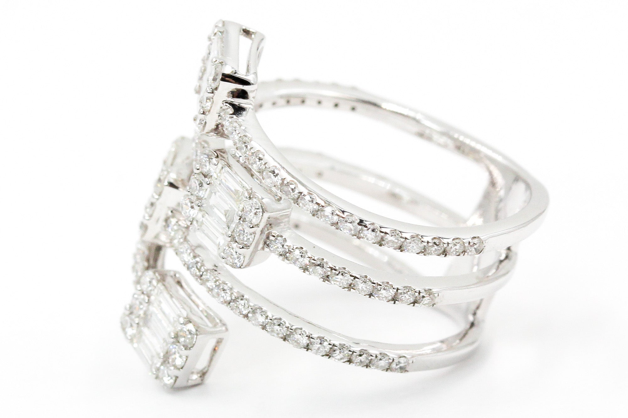 Diamond Wrap Ring - 18k White Gold - 1.37ctw