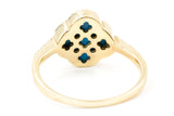 Diamond and Agate Clover Ring - 14k Yellow Gold - 0.09ctw