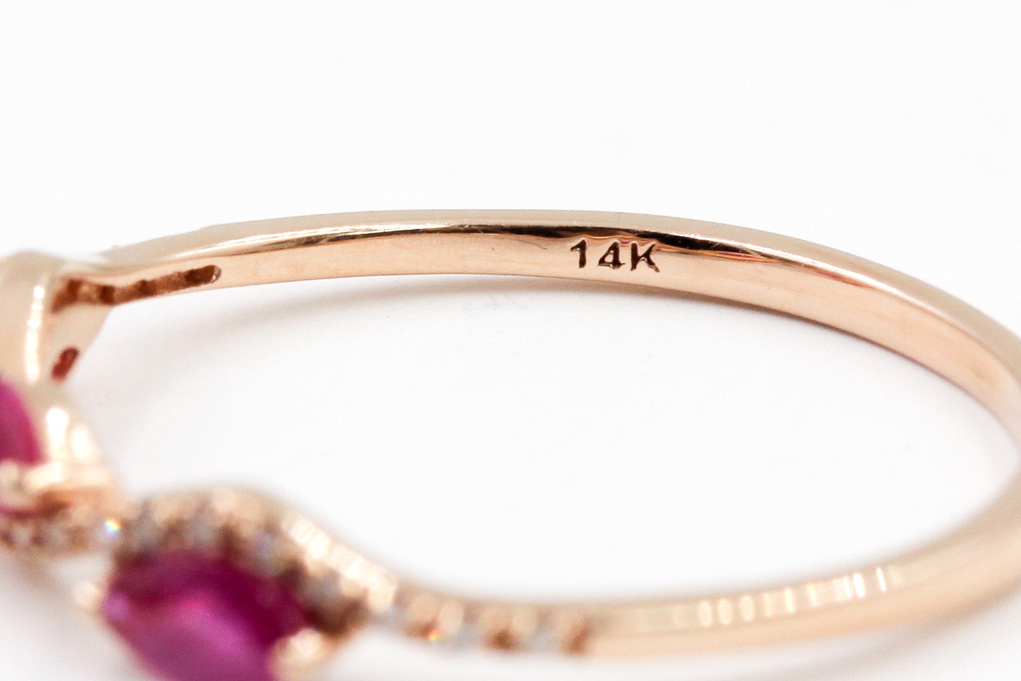 Diamond and Ruby Band Ring - 14k Yellow Gold - 0.55ctw