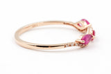 Diamond and Ruby Band Ring - 14k Yellow Gold - 0.55ctw