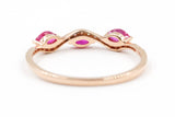Diamond and Ruby Band Ring - 14k Yellow Gold - 0.55ctw
