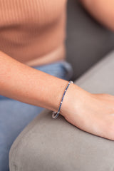 Diamond and Sapphire Tennis Bracelet - 14k White Gold - 3.58ctw