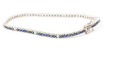 Diamond and Sapphire Tennis Bracelet - 14k White Gold - 3.58ctw