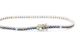 Diamond and Sapphire Tennis Bracelet - 14k White Gold - 3.58ctw
