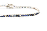 Diamond and Sapphire Tennis Bracelet - 14k White Gold - 3.58ctw