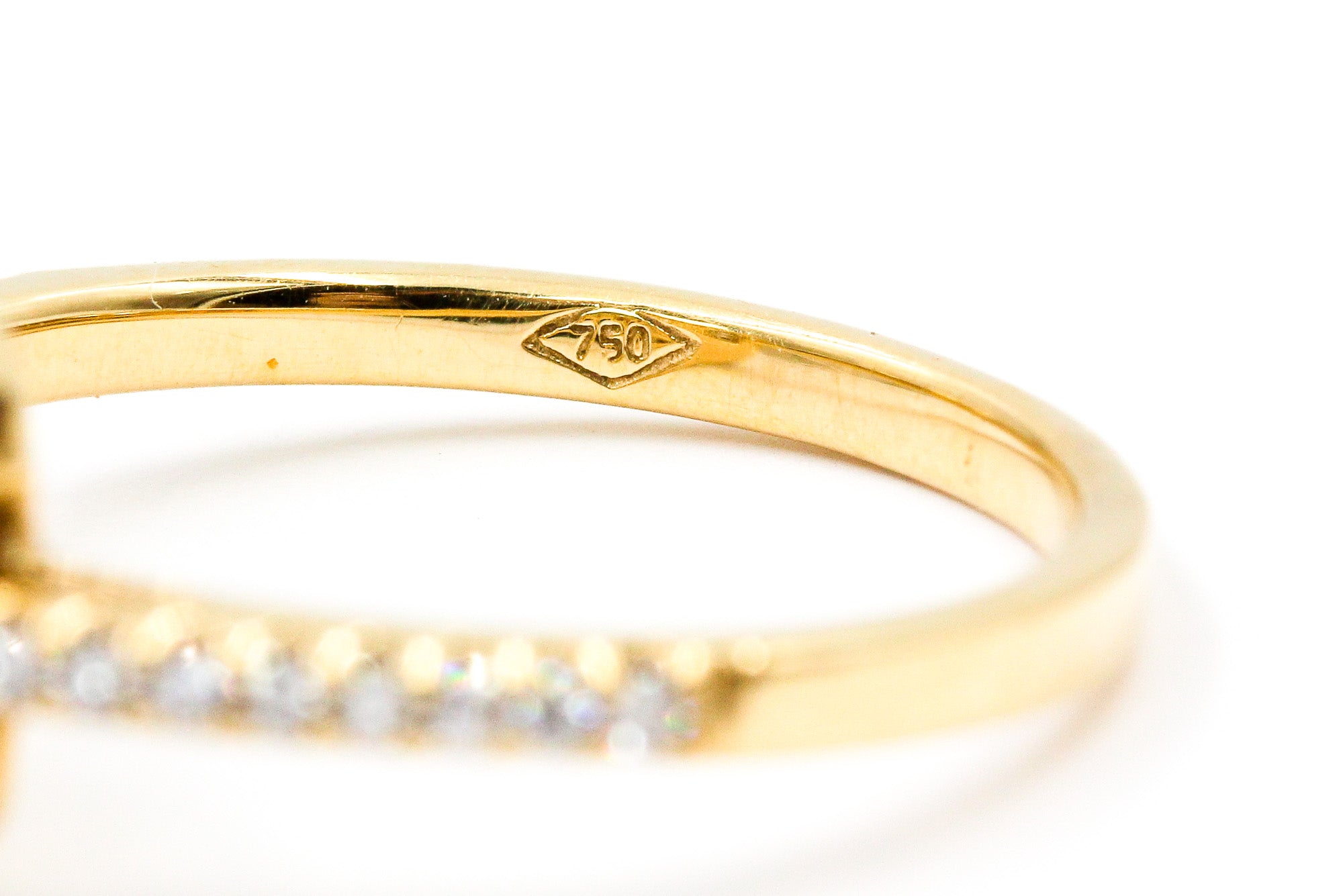 Emerald Cut Diamond Halo Ring - 18k Yellow Gold - 0.50ctw