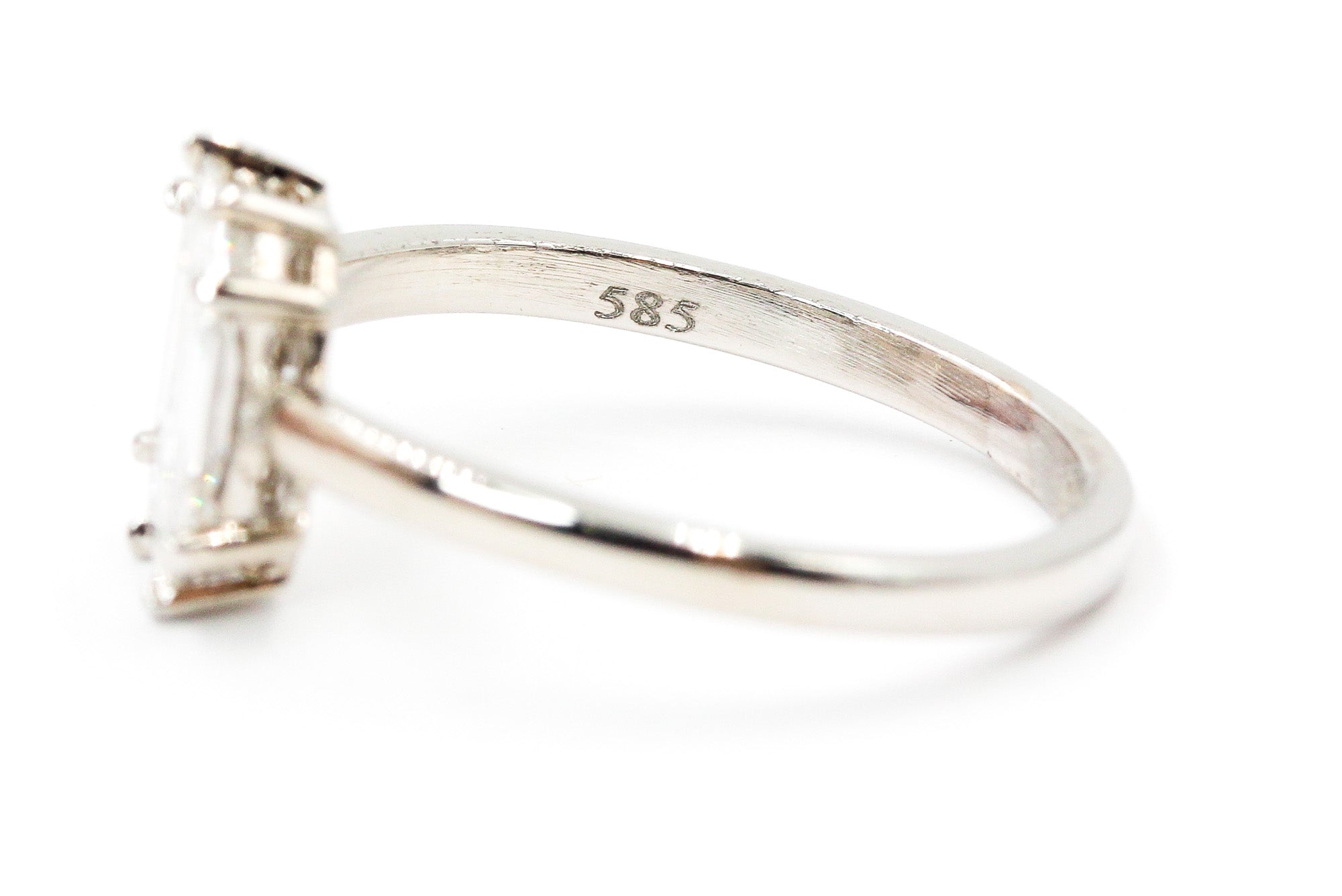 Emerald Cut Diamond Ring - 14k White Gold - 0.56ctw