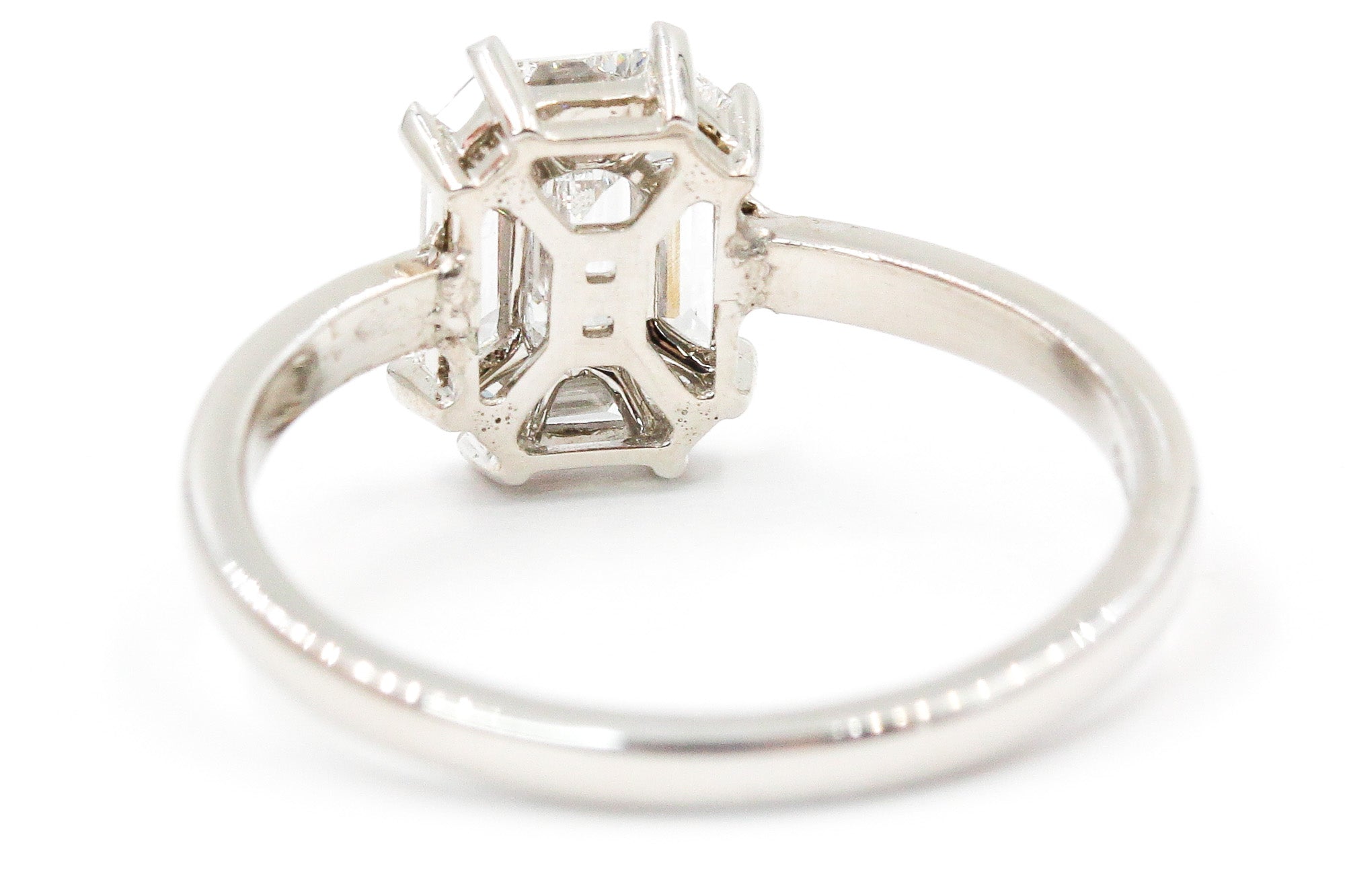 Emerald Cut Diamond Ring - 14k White Gold - 0.56ctw